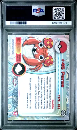 2000 TOPPS CHROME POKEMON T.V. #46 PARAS PSA 9 - Image 2