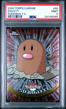 2000 TOPPS CHROME POKEMON T.V. #50 DIGLETT PSA 9 - Image 1