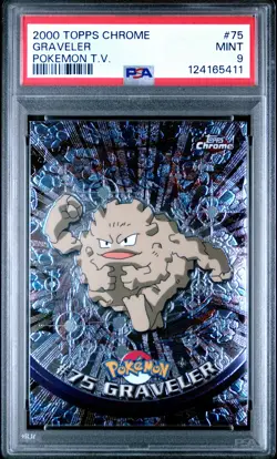 2000 TOPPS CHROME POKEMON T.V. #75 GRAVELER PSA 9 - Image 1