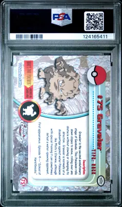 2000 TOPPS CHROME POKEMON T.V. #75 GRAVELER PSA 9 - Image 2