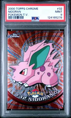 2000 TOPPS CHROME POKEMON T.V. #32 NIDORAN PSA 9 - Image 1