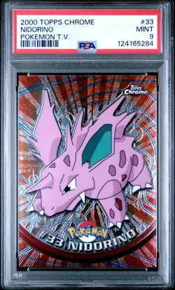 2000 TOPPS CHROME POKEMON T.V. #33 NIDORINO PSA 9 - Image 1