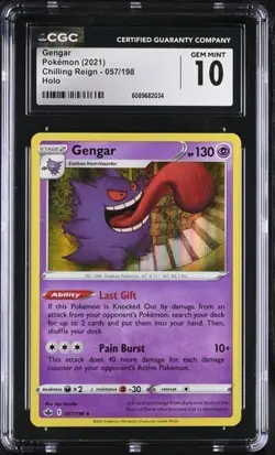 ?? CGC 10 Gengar 057/198 Chilling Reign Holo Pokemon Card 2021 - Image 1