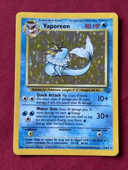 Vaporeon 12/64 Holo Shiny Card Excellent Condition Pokemon (T50) - Image 2