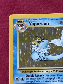 Vaporeon 12/64 Holo Shiny Card Excellent Condition Pokemon (T50) - Image 3
