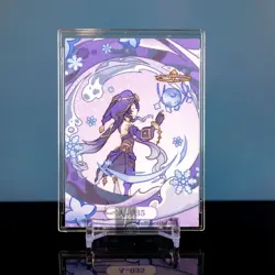 Mona Waifu Card Genshin Impact Goddess Premium Anime Glitter Matte ACG - Image 2