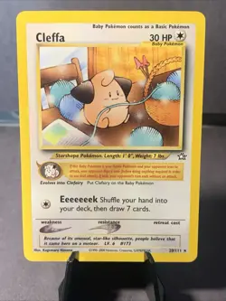 Pokemon TCG Cleffa #20/111 Unlimited Rare Neo Genesis Non Holo NM WOTC VTG 2000 - Image 1