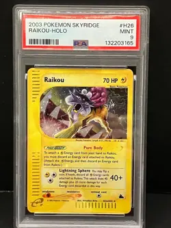 Pokemon TCG 2003 Skyridge HOLO Raikou H26 PSA Graded 9 MINT FREE SHIPPING - Image 1