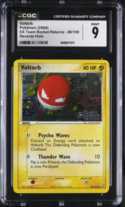 CGC 9 Voltorb EX Team Rocket Returns 80/109 Reverse Holo Stamped Pokemon Card - Image 1