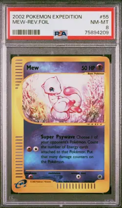 2002 Pokemon Expedition Mew 19/165 Reverse Holo Rare Card PSA 8 LOW POPULATION - Image 1