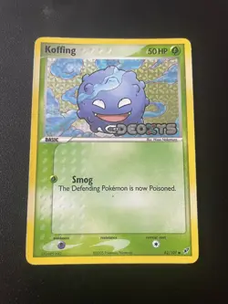 Original Pokemon TCG Koffing Ex Deoxys Set Card 62/107 Reverse Holo Stamped - Image 1