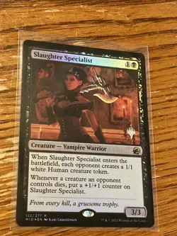 mtg Foil promo pack, Slaughter Specialist, Midnight Hunt, unplayed, NM - Image 1