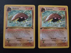 Kabuto 50/62 1st Edition x2 Pokemon Fossil LP and MP conditions - Image 1