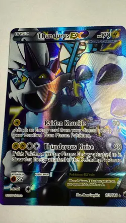 Pokemon Thundurus EX (Team Plasma) (Full Art) 110/116 Plasma Freeze Holo LP - Image 2