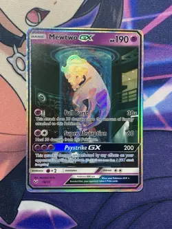 Mewtwo GX Full Art 78/73 Sun & Moon: Shining Legends Pokemon Secret Rare Mint - Image 1