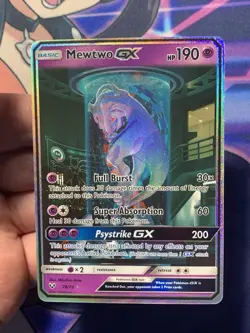 Mewtwo GX Full Art 78/73 Sun & Moon: Shining Legends Pokemon Secret Rare Mint - Image 2