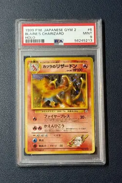 1999 Pokemon Japanese Gym 2 #6 Blaine's Charizard Holographic Rare PSA 9 - Image 1