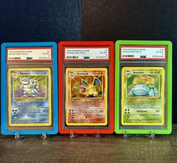 1999 Pokemon best Set Charizard Blastoise Venusaur Holos graded PSA 6 - Image 1