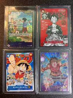 4 Set Luffy OP09-002 Sealed Flagship Battle ST21-014 One Piece Card Japan - Image 1