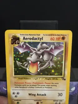 Pokemon Card Aerodactyl 1/62 Fossil Set Holo Rare WOTC Light Play - Image 2