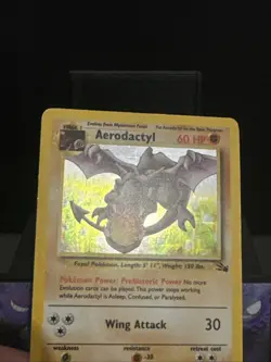 Pokemon Card Aerodactyl 1/62 Fossil Set Holo Rare WOTC Light Play - Image 4