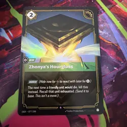 2025 League of Legends Riftbound TCG Zhonyas Hourglass Rare Card 077/298 - Image 1