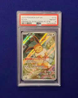 PSA 8 Eevee #173 Pokemon Center ETB Promo 2024 Prismatic Evolutions Pokemon - Image 1