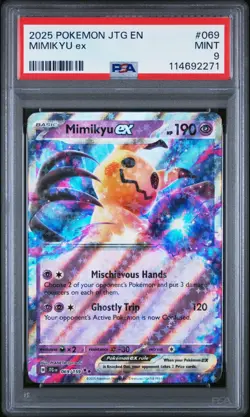 2025 POKEMON JTG EN-JOURNEY TOGETHER #069 MIMIKYU EX PSA 9 - Image 1