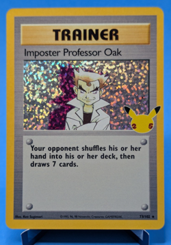 Imposter Professor Oak 73/102 Trainer Pokemon TCG 1995 Rare Holo Celebrations NM - Image 1