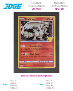 Reshiram 002/025 Pokemon TCG Holo Rare Celebrations Near Mint - Image 1
