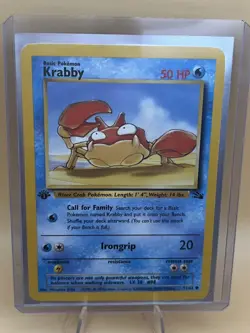 Pokemon TCG Krabby Fossil 51/62 Regular Common 1st Edition - Image 1