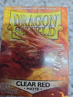 Matte Clear Red 100 ct Dragon Shield Sleeves Standard Size - Image 1