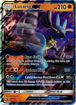 Lightly Played Lucario GX - SM100 - SM Black Star Promo Pokemon SM Promos - Image 1