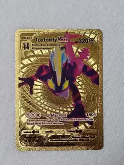 Toxtricity VMAX Vmax Hp320 Gold Foil Fan Art Card G-Max Riot. Pokemon - Image 1