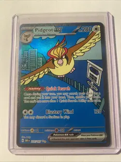 Pidgeot ex SIR 225/197 SV03: Obsidian Flames Pokemon TCG Holo NM - Image 1