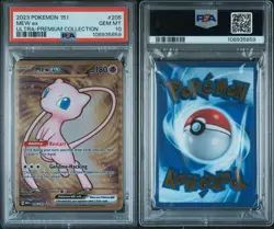 2023 POKEMON 151 ULTRA PREMIUM COLLECTION MEW EX #205 PSA 10 METAL FULL ART - Image 1