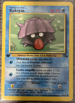 Pokemon Fossil French Edition 1 Kokiyas / Shellder 54/62 Common HP, US Shipper - Image 1