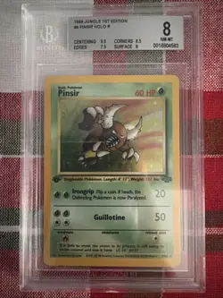 1999 Pokemon Jungle 1st Edition Pinsir #9/64 BGS 8 NM-MT - Image 1