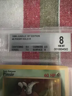 1999 Pokemon Jungle 1st Edition Pinsir #9/64 BGS 8 NM-MT - Image 2
