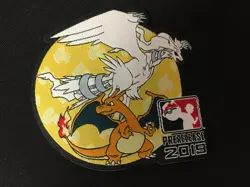 Pokemon 2019 PRERELEASE PATCH CHARIZARD RESHIRAM OFFICIAL IRON-ON - Image 1