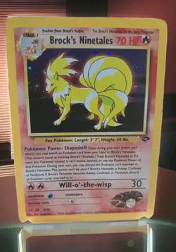 Pokemon TCG Brock's Ninetales Unlimited Holo Rare Card Gym Challenge 3/132 - Image 1