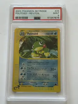 2003 Pokemon Skyridge - Politoed Rev.Foil #25 PSA 9 MINT - Image 1