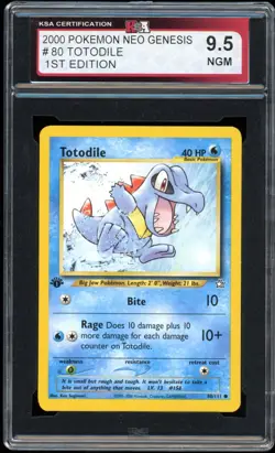2000 Pokemon Neo Genesis #80 Totodile 1st edition KSA 9.5 NGM - Image 1