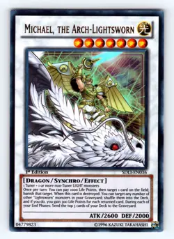 Yugioh Michael, the Arch-Lightsworn SDLI-EN036 1st Edition Ultra Rare - NM ?? - Image 1