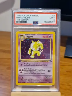 Pokemon WOTC Card - Hypno 1st Edition - PSA 9 MINT - Holo - Fossil Set - 8/62 - Image 1