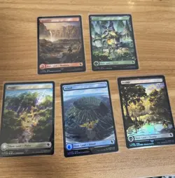 MTG Final Fantasy Chocobo Track Stamped Foil Lands Set Of 5 - Image 1