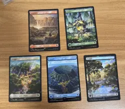 MTG Final Fantasy Chocobo Track Stamped Foil Lands Set Of 5 - Image 2