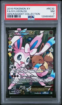 2016 POKEMON XY GENERATIONS RADIANT COLL #RC32 FULL ART/SYLVEON EX PSA 7 - Image 1