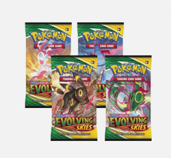 Pokemon Evolving Skies Booster Pack Set (4 Sealed Packs) - Limited VaultPrintT - Image 1