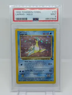 PSA 9 Lapras 10/62 Fossil Holo Unlimited Pokemon TCG MINT - Image 1